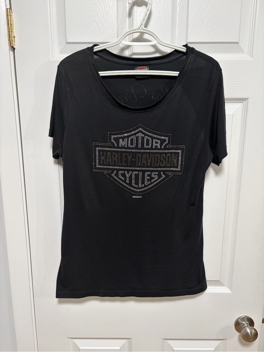 Official Harley-Davidson Women's Rhinestone Shield Tee - Las Vegas NV - Size L